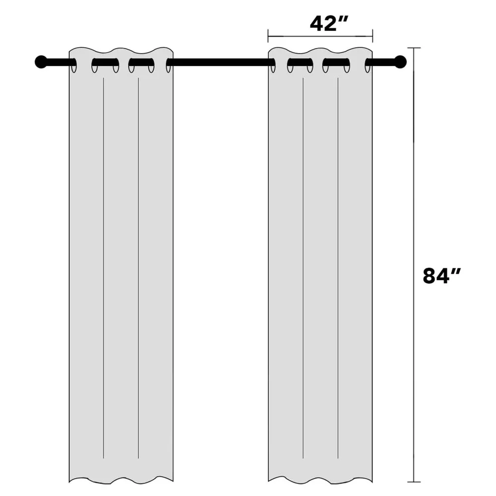 Blackout Grommet Curtains Thermal‎ Insulated Noise Reducing Faux Linen Gray 84